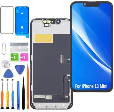 HLYGZX Screen Replacement for iPhone 13 mini TFT LCD Display,A2628 A2481 A2626 Display 3D Touch Screen Digitizer Assembly Waterproof Adhesive Repair Parts with Kit