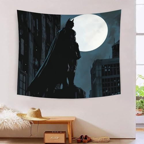 SUFFERBOW 3D Druck Batman Wandteppiche Poster Ornament Wandbehang Wandteppich Raumteiler Vorhang Für Wohnzimmer Schlafzimmer Wohnheim Dekor Tapisseries 70cmx100cm
