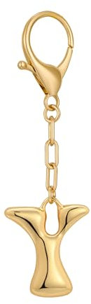 LILIE&WHITE Schlüsselanhänger mit Buchstaben Y, Stilvolles Design in Gold, Farbtreu & Langlebig, Personalisierte Geschenkidee für Geburtstag, Jahrestag und besondere Anlässe