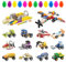 Hyran Ostergeschenke Kinder, 12 Stück Ostereier zum Befüllen, Ostereier zum Befüllen mit Bausteine für Auto, Ostereier Plastik, Osterkorb Füllstoffe (Auto)