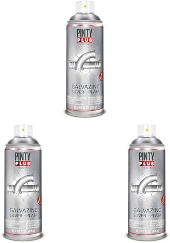 Pintura en spray PINTYPLUS TECH 520 Galvazinc Plata G150 (Paquete de 3)