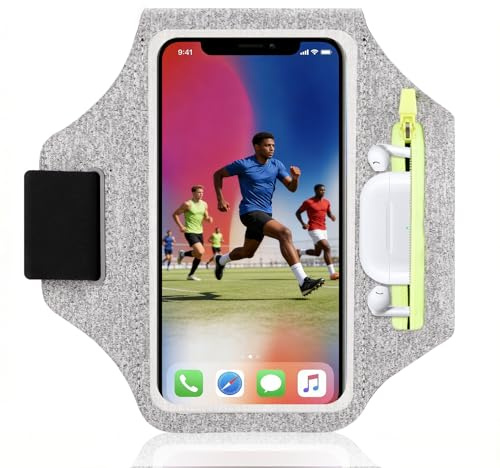 Sportarmband Mit Kopfhörer Tasche Handytasche Joggen Sport, für iPhone 16 Pro Max/15 Pro/14/13 Pro/12 Plus, Huawei P70 Pro/P60 Pro/Mate 60 Xiaomi, Handyhülle Running Armband