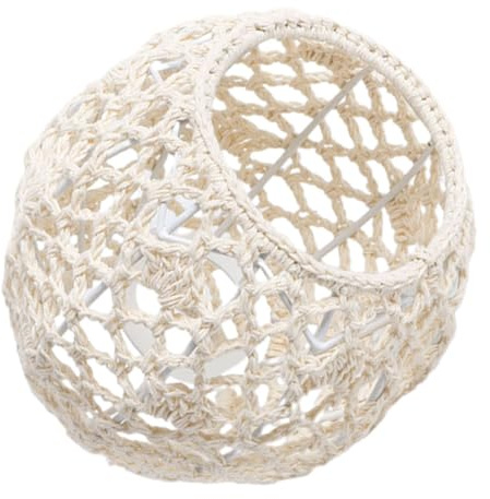 BESPORTBLE Lampenschirm Boho Aus Baumwollseil Handgewebter Hängelampenschirm Ersatzlampenschirm Für Tischlampe Und Stehlampe Für Wohnzimmer Hotel Oder Restaurant 5.91 X 5.91 X 3.15 in