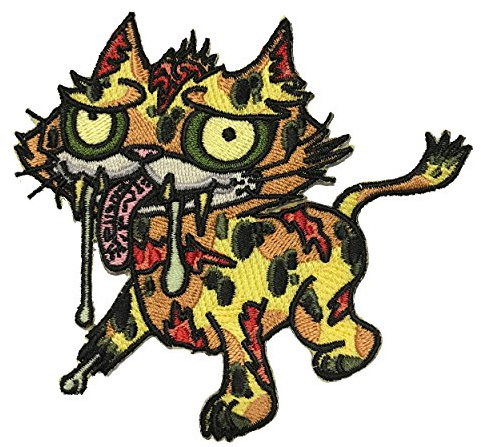 Dead Zombie Cat Iron On Patch