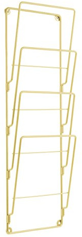 cagü Zeitungsständer MATS Gold hängend 60cm Höhe inkl. Schrauben & Dübel