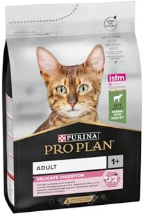 Purina Pro Plan | Erwachsene 1+ Delicate Verdauung | Reich an Lamm | Trockenfutter | Katze | 3 kg Beutel