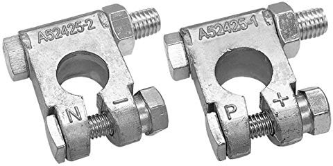 Ampper Military Spec Battery Terminal End, Top Post Battery Terminal Set for Marine Car Boat RV Vehicles (1 Pair)