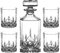 DIAMANTE Whisky Set 5 Piece “Dorchester” Collection | 1 Crystal Decanter with 4 Crystal Tumblers in a Luxury Satin Lined Gift Box