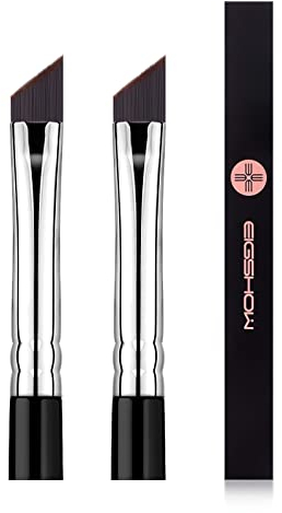 EIGSHOW Eyeliner Pinsel, fein abgewinkelt, Profi Präzisions Pinsel, ultradünn, abgeschrägt, flacher Winkel, Premium-Qualität, zum Auftragen von Gelpuder, flüssiger Creme (2 Stücks)