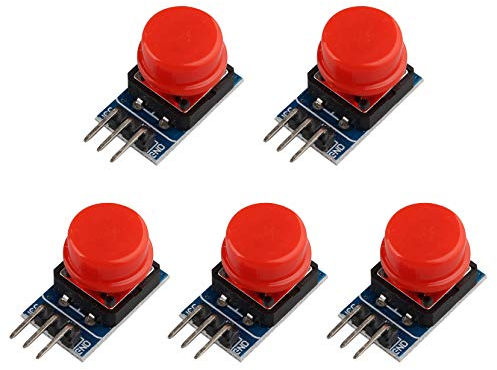 HALJIA - Módulo de botón para teclado de gran tamaño, bloque electrónico, simulación de luz táctil, módulo de salida de alto nivel Compatibile con Arduino (5 unidades)
