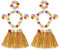 HONGXIN-SHOP Gras Röcke Hawaiian Hula Tropical Dance Rock mit Blume Armbänder Stirnband Halskette für Kinder Mädchen Frauen Party FeierKostüm 2 Set