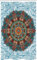 ABAKUHAUS Mandala Schmaler Duschvorhang, Oriental Ornament, Badezimmer Deko Set aus Stoff mit Haken, 120 x 180 cm, Blau Orange Teal