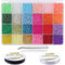 EuTengHao 13200 piezas de cuentas de semillas de vidrio pequeñas cuentas para manualidades pequeñas para bricolaje, pulseras, fabricación de joyas(3 mm, 550 por color, 24 colores)