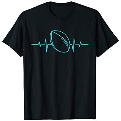 Football Herzschlag Rugby Sport T-Shirt