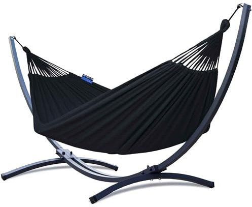 Potenza® Hamac avec Support métal pour 2 Personnes Démontable - Charge Max 220 kg –-Support hamac Double XXL - Support Metallique - hamac avec Pied - Plus DE STABILITÉ- - hamac Crème