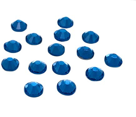1440 x Factory Direct EIMASS® 7747 - Gemas de fijación en caliente, cristales de cristal con parte trasera plana, plancha sobre pedrería (zafiro claro, ss6 (2 mm)