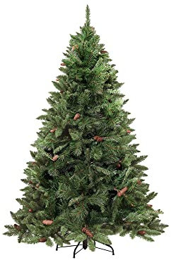 Dmora - Albero di Natale 180 cm Vienna, Pino Artificiale, Albero Effetto Reale, Alberello Natalizio Extra folto, 114x114 h180 cm, Verde