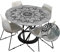 Morbuy Tischdecke Outdoor Rund 200 cm, Elastisch Rund Abwaschbar Tischdecken Wasserabweisend Lotuseffekt Garten Tischdecke Grau Mandala Table Cloth, Ideal für 180cm-190cm
