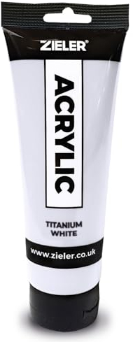 Zieler Titanium White Acrylic Paint | 120ml Easy Squeeze Tube