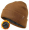FURTALK Classic Beanie mit weiches Thermisches Polarfleece-Futter Unisex Strickmütze Warm Wintermütze für Herren & Damen Braun