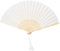 MOUMOUTEN Lace Hand Folding Fan, Lace and Bamboo Hand Fan with Tassel for Women, Double Layer Japanese Fans for Wall Decoration Wedding Birthday Gifts (White)