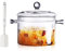 AEFPOYMXU Olla de vidrio transparente para estufa, popurrí con tapa, juego de utensilios de cocina, olla y sartén resistentes al calor con tapa, sopa, leche, comida para bebés, frutas y especias, 1.5