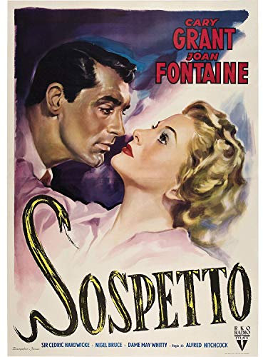 Fabulous Plakat Alte Italienische Film-Plakat Suspicion 1941 Retro Vintage Film Kino 91x117cm