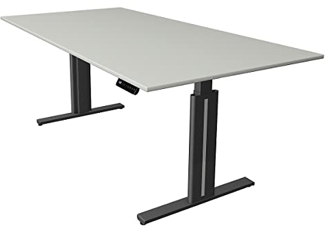 Kerkmann Certeo Schreibtisch Move.3 | Elektrisch höhenverstellbar | Gestell Anthrazit | HxBxT 720-1200 x 2000 x 1000 mm | Lichtgrau | Sitz- und Stehtisch Bürotisch Arbeitstisch