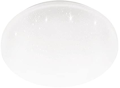 EGLO LED Deckenlampe Frania-S, Sternenhimmel Deckenleuchte mit Kristall-Effekt, Wandlampe aus Stahl und Kunststoff in weiß, Lampe Decke für Badezimmer und Küche, neutralweiß, IP44, Ø 31 cm