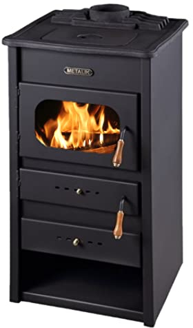 Estufa de leña con encimera de hierro fundido BALKAN ENERGY, modelo clásico 9,6 kW