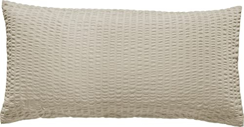 REDBEST Kissenbezug, Kissenhülle Seersucker Uni Detroit Taupe Größe 40x80 cm - weich, schnell trocknend, bügelfrei, mit Reißverschluss