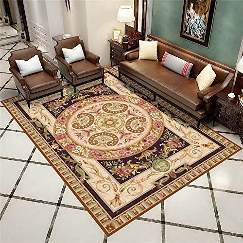 Xiaosua Kinder Teppiche Teppich Wohnzimmer Hellrote Geometrische Blume Retro-Muster Schlafzimmer Teppich Langlebig Spiele Teppich 60X90Cm Spiel Teppich Rot 1Ft 11.6''X2Ft 11.4''