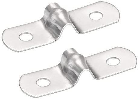 TA-VIGOR 25Pcs Rigid Pipe Strap 5mm(0.2) 2 Holes Tube Straps 201 Stainless Steel U Bracket Tension Tube Clip Clamp for Pipe Fixing