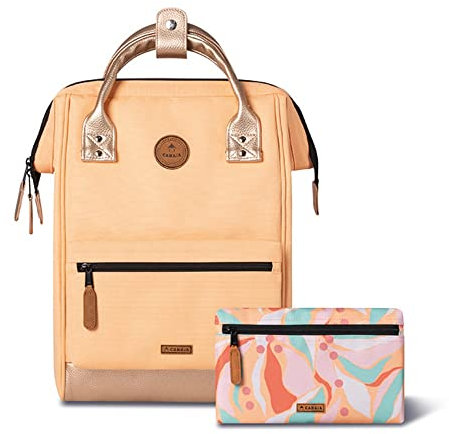 CABAIA - Sac à Dos Adventurer San Jose - Mini 10L - Déperlant - Compartiment Ordinateur Portable 10,5 - 2 Poches - Certifié Vegan - Sac Voyage, Affaires, École pour Homme et Femme - Orange
