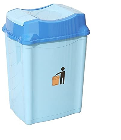 Poubelle d'extérieur 6/12/20/30/50/80L Poubelle à couvercle basculant en plastique, poubelle de cuisine amovible avec couvercle pivotant (Blu 80L)