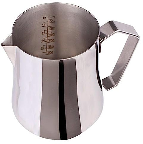 Metallurgica Motta - Brocca graduata per schiumare il latte, in acciaio inox, 500 ml