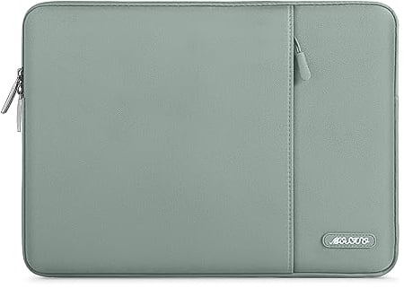 MOSISO Laptop Sleeve Hülle Kompatibel mit MacBook Air 15 Zoll M3 A3114 M2 A2941 2023 2024/Pro 15 A1990 A1707, Surface Laptop 15,Dell XPS 15,Polyester Vertikale Stil Laptoptasche, Antikes Grün