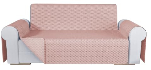 emmevi Copridivano Double Face Moderno Salvadivano Lavabile Fodera Proteggi Divano 4 Posti Rosa