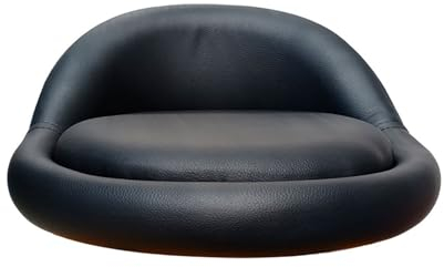 LANGSTON 14'' runder Barhocker, Ersatzsitzplatte mit Rückenlehne, Ersatz-Sitzfläche für Barhocker, rutschfest, wasserdicht, Barhocker Stühle Sitzfläche für Bar Salon Barbershop Beauty,Schwarz