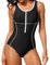 Charmo Damen Badeanzug Sport Einteilige Bademode Bauchweg Push Up Swimming Suits Women Sport Monokini mit Breite Schultergurte