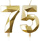 75th Birthday Candles, Number 75 Candle, Gold Candles, Birthday Candle for Cake, Happy Birthday Candle, Cake Candles Cake Topper Decorations for Birthday Party Wedding Anniversary Celebration Supplies