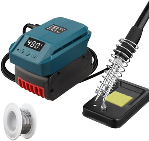 Schnurlose Lötkolben-Station für Bosch Professional 18V System Akku, 60W 180-480℃（356-896℉）Lötkolben-Kit, schnelles Aufheizen für elektronische Arbeiten, Elektro-DIY, Haushaltsgeräte-Reparatur