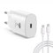 Aioneus USB C Ladegerät, 25W iPhone Schnellladegerät mit 2m USB C auf USBC Kabel, PD 3.0 Netzteil USBC Stecker für iPhone 16/15/14/13/12/11 Pro Max/ 8/7/6 X, iPad, Samsung, Handy Ladeadapter