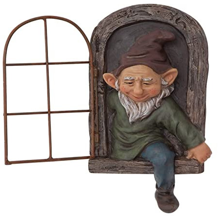 KOHUS Garden Ornaments Outdoor Garden Statue Gnome Old Man Statue Garden Decoration Resin Sculpture White Bearded Old Man Easter Decoration Lawn Ornaments