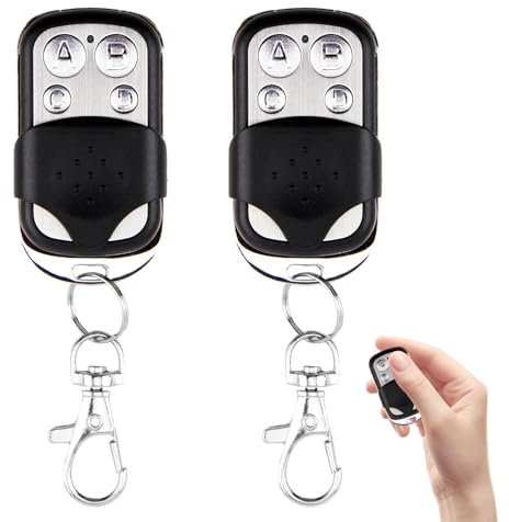 2 Kit Telecomando Universale 433 MHz per Garage, Telecomandi per Cancello Automatico a 4 Tasti Universali Autoapprendenti, Frequenza Fissa 433,92 MHz