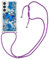SNCLET Hülle für Samsung Galaxy S24 FE Cover Bling Moving Quicksand Handyhülle Silikon TPU Stoßfest Treibsand Lanyard Hülle Necklace Strap Cute Muster für Samsung S24 FE,Blauer Schmetterling