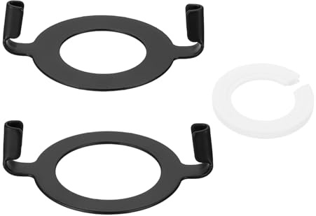 YOKIVE E27 E26 Lamp Harp Saddle Base, 1 Set 1.7/1.4 (42mm/36mm) Lamp Harp Holder Base Lamp Harp Adapter with Non-Slip UNO Collar Ring Adapter for Threaded Base, Black