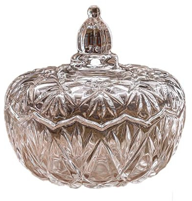 Stgbcst Bocal à bonbons en verre avec couvercle - Vintage - Avec couvercle - Pour décoration de fête, cuisine, fête, biscuits et bonbons (style 1)