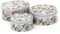 Carousel Home Set of 3 Strawberry Nesting Tins | 3-piece Round Fairy Cake Biscuit Muffin Storage Display Tins | Strawberry Field Design
