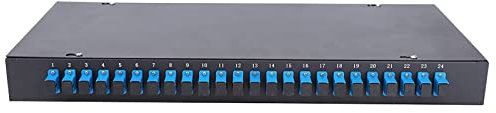 Caja de terminal de fibra óptica 24 24 Puerto Panel Panel SC Caja de fusión montada en la pared Negro